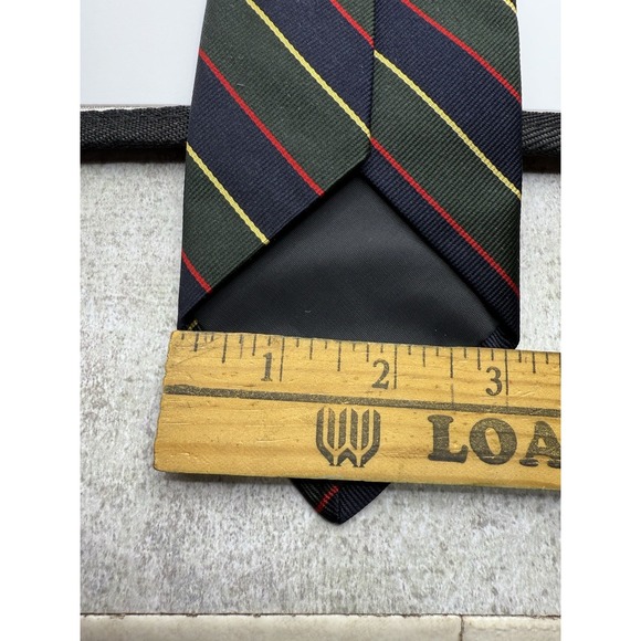 Vintage Abercrombie & Fitch Regimental Silk Tie Made in Great Britain Green Navy - Picture 5 of 7